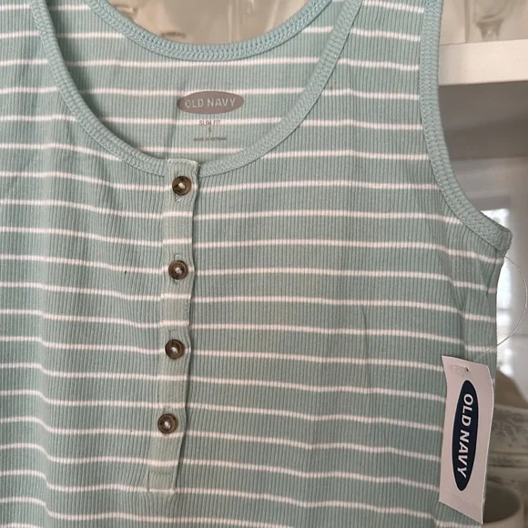 NWT Old Navy Women's Striped Tank Top size S seafoam green - Picture 3 of 3